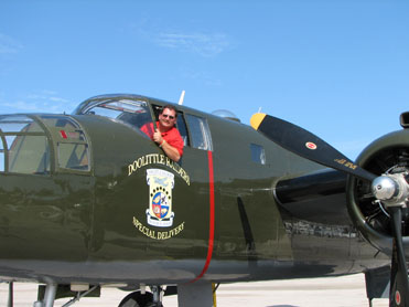 Jim Stella in cockpit of "Special Delivery"